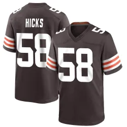 Cleveland Browns Men's Game Brown Team Color Jersey (58 Jordan Hicks)