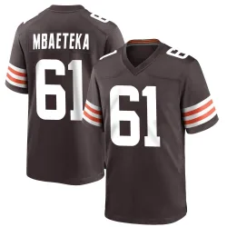 Cleveland Browns Men's Game Brown Team Color Jersey (61 Roy Mbaeteka)