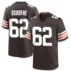 Cleveland Browns Men's Game Brown Team Color Jersey (62 Justin Osborne)