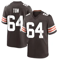 Cleveland Browns Men's Game Brown Team Color Jersey (64 Cameron Tom)