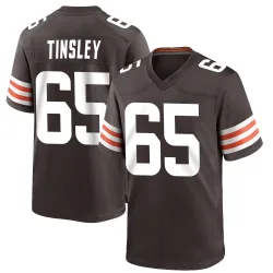 Cleveland Browns Men's Game Brown Team Color Jersey (65 Dartanyan Tinsley)