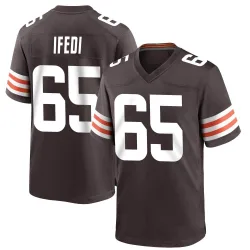 Cleveland Browns Men's Game Brown Team Color Jersey (65 Germain Ifedi)