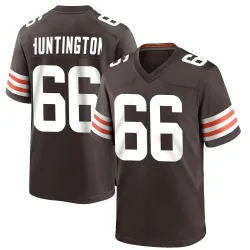 Cleveland Browns Men's Game Brown Team Color Jersey (66 Adin Huntington)