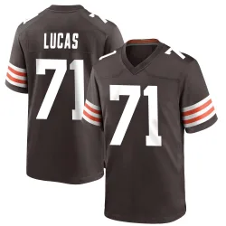 Cleveland Browns Men's Game Brown Team Color Jersey (71 Cornelius Lucas)