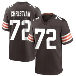Cleveland Browns Men's Game Brown Team Color Jersey (72 Geron Christian)