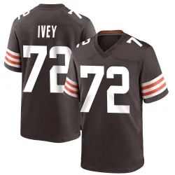 Cleveland Browns Men's Game Brown Team Color Jersey (72 Jason Ivey)