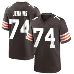 Cleveland Browns Men's Game Brown Team Color Jersey (74 Teven Jenkins)