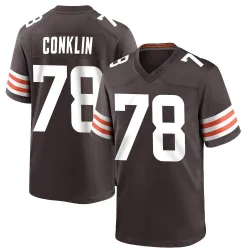 Cleveland Browns Men's Game Brown Team Color Jersey (78 Jack Conklin)