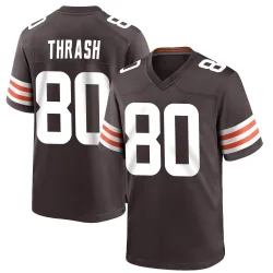 Cleveland Browns Men's Game Brown Team Color Jersey (80 Jamari Thrash)
