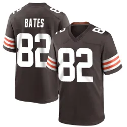 Cleveland Browns Men's Game Brown Team Color Jersey (82 Brenden Bates)