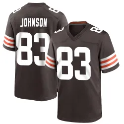 Cleveland Browns Men's Game Brown Team Color Jersey (83 Kisean Johnson)