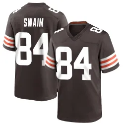 Cleveland Browns Men's Game Brown Team Color Jersey (84 Geoff Swaim)