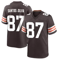 Cleveland Browns Men's Game Brown Team Color Jersey (87 Marcus Santos-Silva)