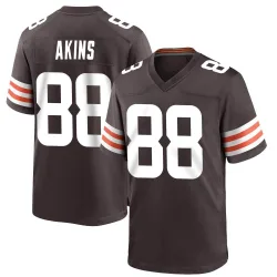 Cleveland Browns Men's Game Brown Team Color Jersey (88 Jordan Akins)