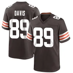 Cleveland Browns Men's Game Brown Team Color Jersey (89 Kaden Davis)