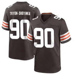 Cleveland Browns Men's Game Brown Team Color Jersey (90 Joe Tryon-Shoyinka)