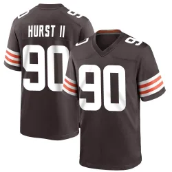 Cleveland Browns Men's Game Brown Team Color Jersey (90 Maurice Hurst II)