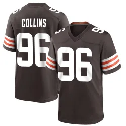 Cleveland Browns Men's Game Brown Team Color Jersey (96 Maliek Collins)