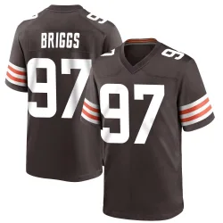 Cleveland Browns Men's Game Brown Team Color Jersey (97 Jowon Briggs)