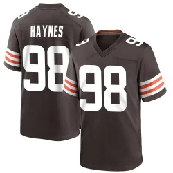 Cleveland Browns Men's Game Brown Team Color Jersey (98 Marcus Haynes)