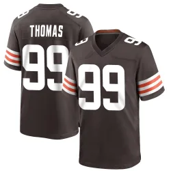 Cleveland Browns Men's Game Brown Team Color Jersey (99 Cameron Thomas)
