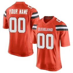 Cleveland Browns Men's Game Orange Alternate Jersey (00 Custom)