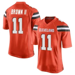 Cleveland Browns Men's Game Orange Alternate Jersey (11 Tony Brown II)