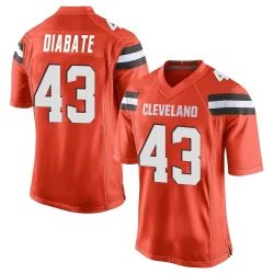 Cleveland Browns Men's Game Orange Alternate Jersey (43 Mohamoud Diabate)