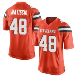Cleveland Browns Men's Game Orange Alternate Jersey (48 Brent Matiscik)