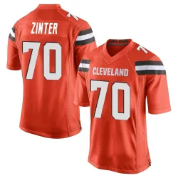 Cleveland Browns Men's Game Orange Alternate Jersey (70 Zak Zinter)