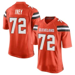 Cleveland Browns Men's Game Orange Alternate Jersey (72 Jason Ivey)