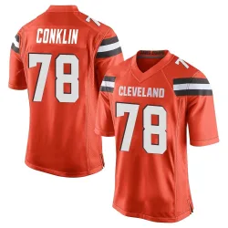 Cleveland Browns Men's Game Orange Alternate Jersey (78 Jack Conklin)