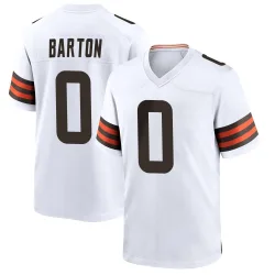 Cleveland Browns Men's Game White Jersey (0 Jackson Barton)