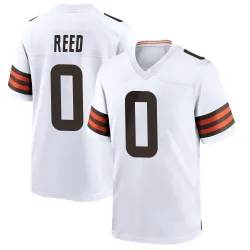 Cleveland Browns Men's Game White Jersey (0 Ja'seem Reed)