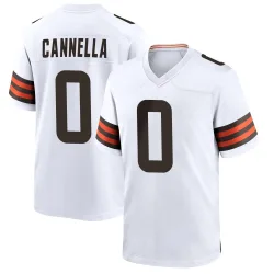 Cleveland Browns Men's Game White Jersey (0 Sal Cannella)