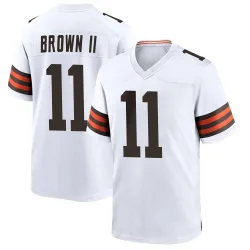 Cleveland Browns Men's Game White Jersey (11 Tony Brown II)