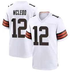Cleveland Browns Men's Game White Jersey (12 Rodney McLeod Jr.)