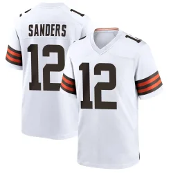 Cleveland Browns Men's Game White Jersey (12 Shedeur Sanders)