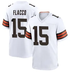Cleveland Browns Men's Game White Jersey (15 Joe Flacco)