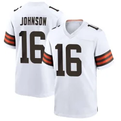 Cleveland Browns Men's Game White Jersey (16 Diontae Johnson)