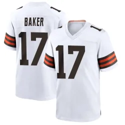 Cleveland Browns Men's Game White Jersey (17 Jerome Baker)