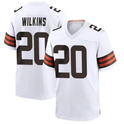 Cleveland Browns Men's Game White Jersey (20 Jordan Wilkins)