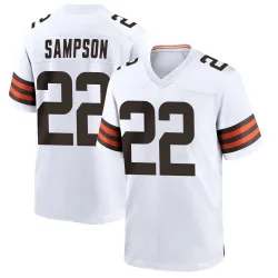 Cleveland Browns Men's Game White Jersey (22 Dylan Sampson)
