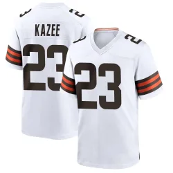 Cleveland Browns Men's Game White Jersey (23 Damontae Kazee)