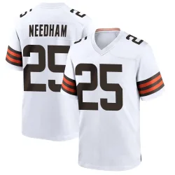 Cleveland Browns Men's Game White Jersey (25 Nik Needham)