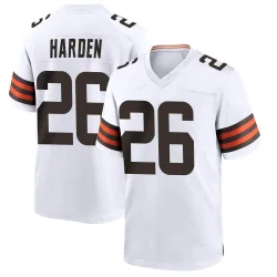 Cleveland Browns Men's Game White Jersey (26 Myles Harden)
