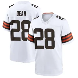 Cleveland Browns Men's Game White Jersey (28 Trey Dean III)