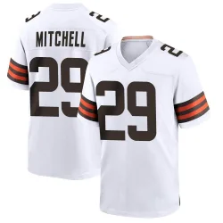 Cleveland Browns Men's Game White Jersey (29 Cameron Mitchell)