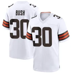 Cleveland Browns Men's Game White Jersey (30 Devin Bush)