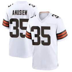 Cleveland Browns Men's Game White Jersey (35 Chigozie Anusiem)